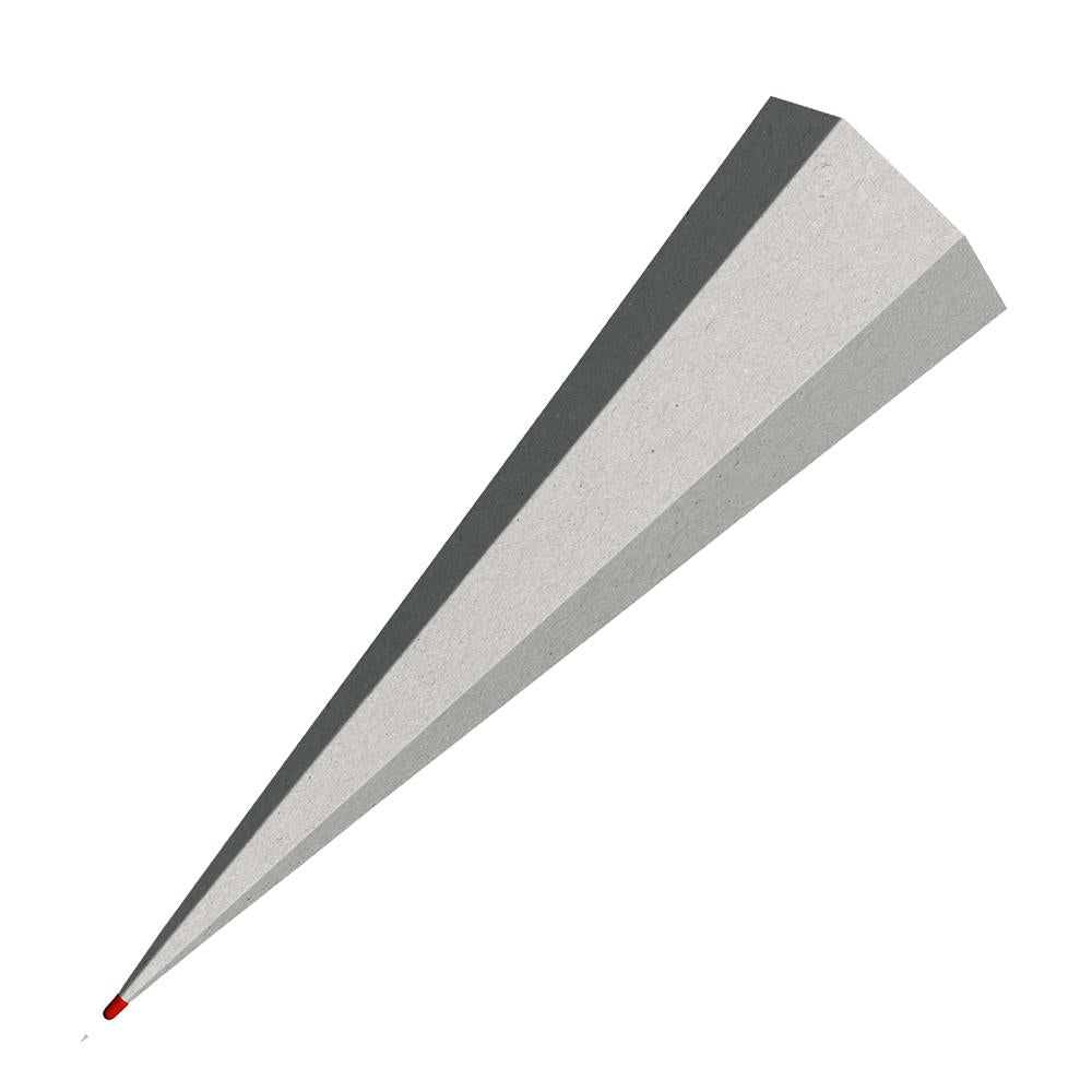 Roth Schultüte-Rohling/Basteltüte, grau, 85cm, eckig, Rot(h)-Spitze, ohne Verschluss