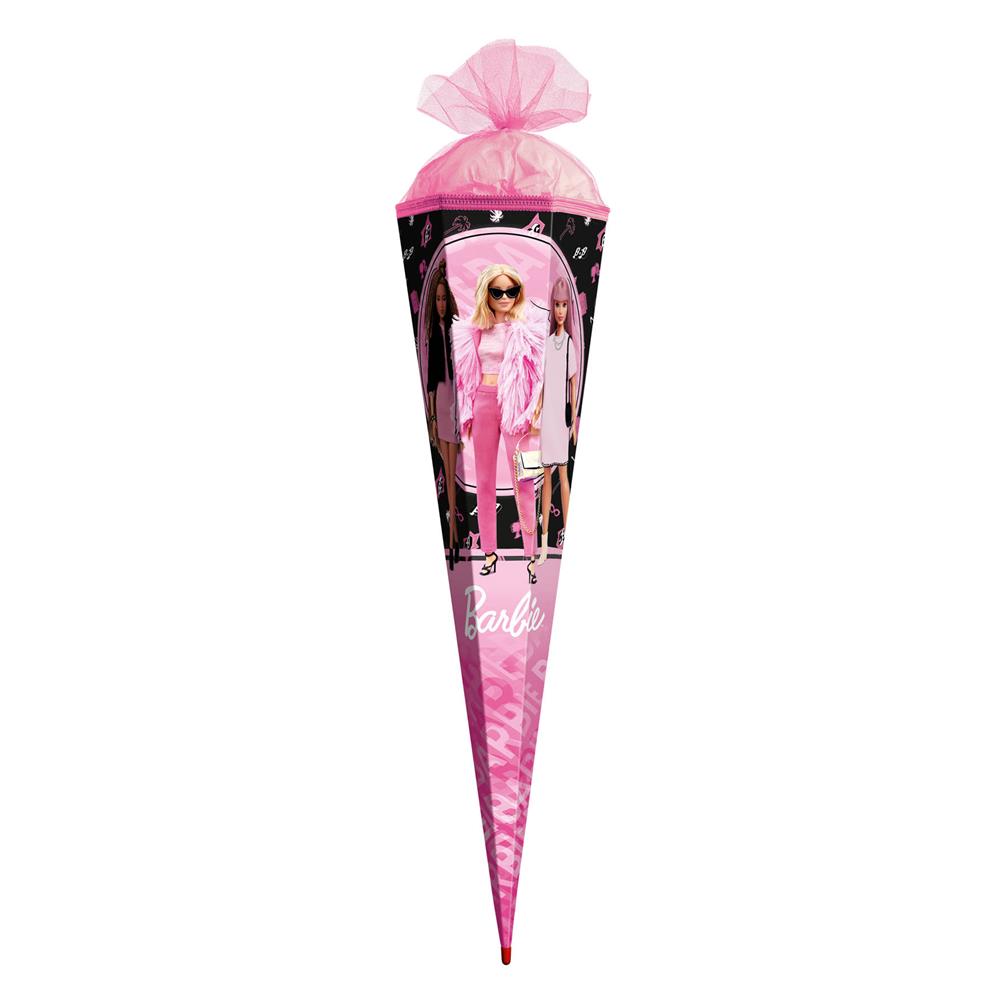 Roth Schultüte Barbie, 85cm, eckig, Rot(h)-Spitze, Tüllverschluss