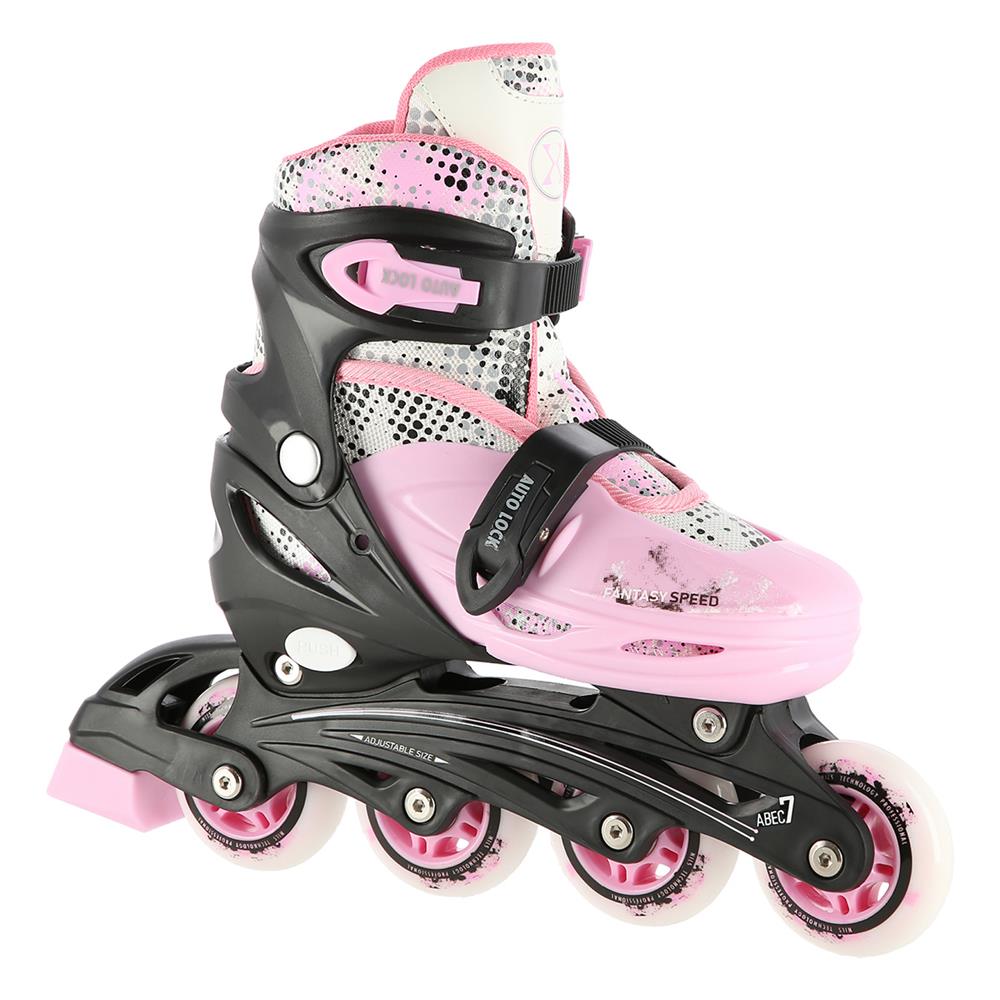 NILS EXTREME NH18331 4in1 Inliner Schlittschuhe Rollschuhe Gr. 35-38, Rosa, verstellbar