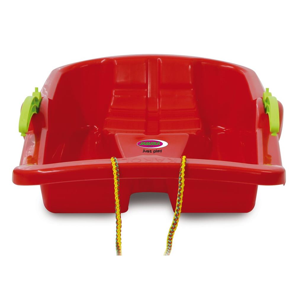 Jamara Snow Play Rutschteller, 60cm, blau - Porutscher, Schneerutscher Jamara Snow Play Bob Karol, 80cm, rot, - Kinderschlitten mit Bremse