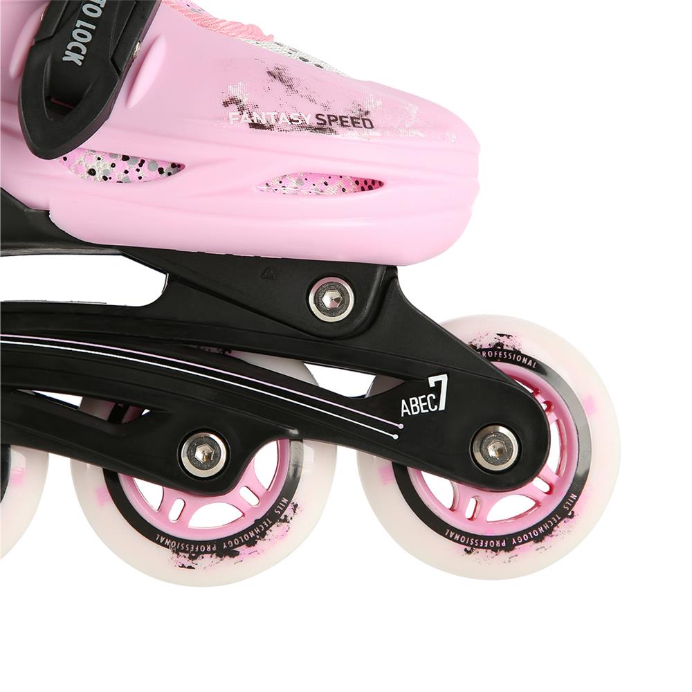 NILS EXTREME NH18331 4in1 Inliner Schlittschuhe Rollschuhe Gr. 31-34, Rosa, verstellbar
