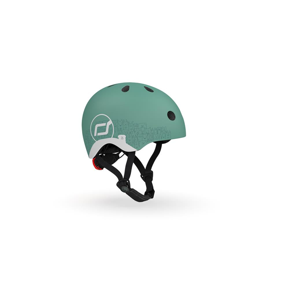 Scoot & Ride Kinderhelm Größe XXS-S (45-51 cm) reflective forest - Schutzhelm mit LED-Licht