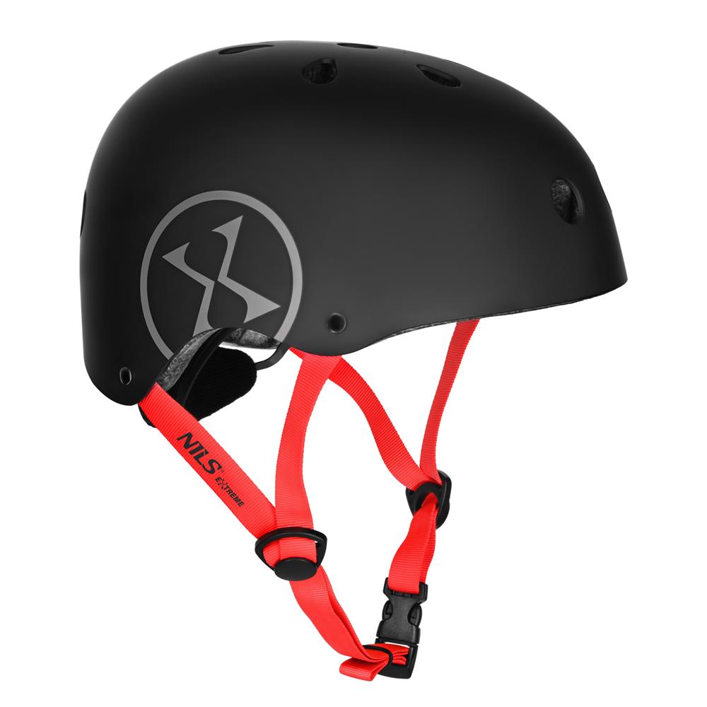 NILS EXTREME MTW001-2 Helm Größe M 55-58 cm Schwarz - Schutzhelm für Skateboard Inliner Roller Helm