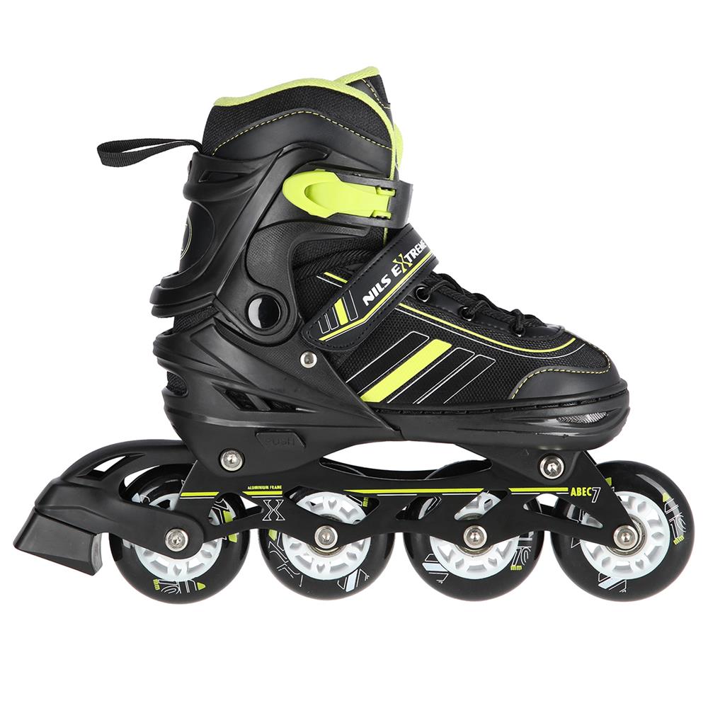 NILS EXTREME NH18191 2in1 Inliner Schlittschuhe Gr. 39-43, Schwarz-Limettengrün, erstellbar