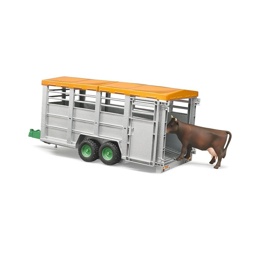 Bruder 02227 - Viehtransportanhänger mit 1 Rind