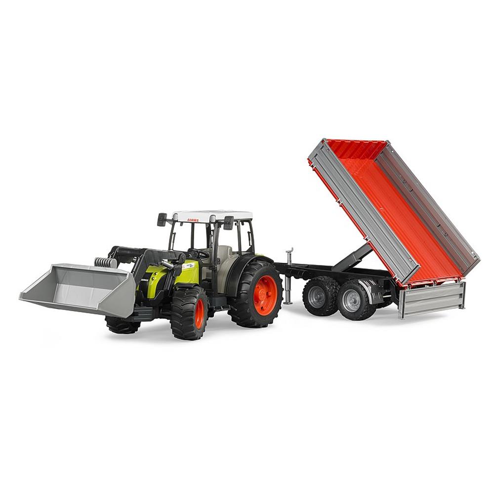 Bruder 02112 - Claas Nectis 267 F mit Frontlader und Bordwandanhänger
