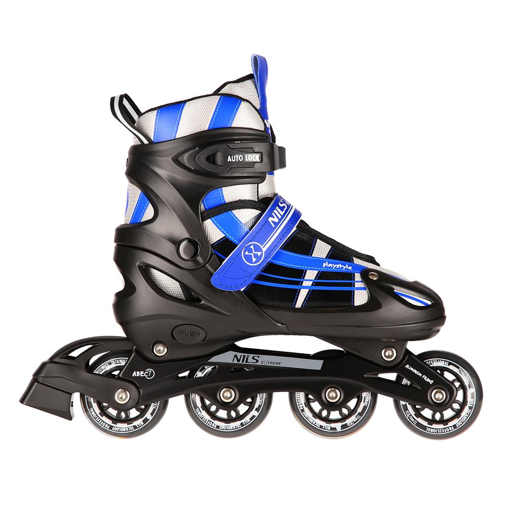 NILS EXTREME NH18366A 2in1 Inliner Schlittschuhe Kinder Gr. 31-34, Dunkelblau, verstellbar