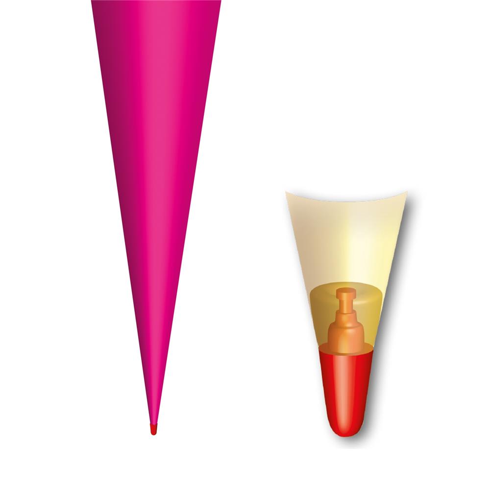 Roth Schultüte-Rohling/Basteltüte, pink, 70cm, rund, Rot(h)-Spitze, mit Filzverschluss