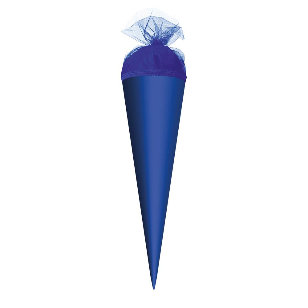 Roth Schultüte-Rohling/Basteltüte, blau, 50cm, rund, Tüllverschluss