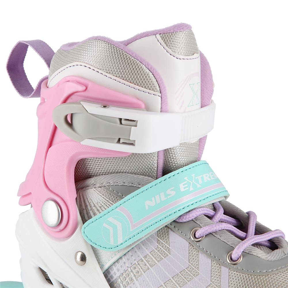 NILS EXTREME NH18192 4in1 Inliner Schlittschuhe Rollschuhe Gr. 34-38, Rosa, verstellbar