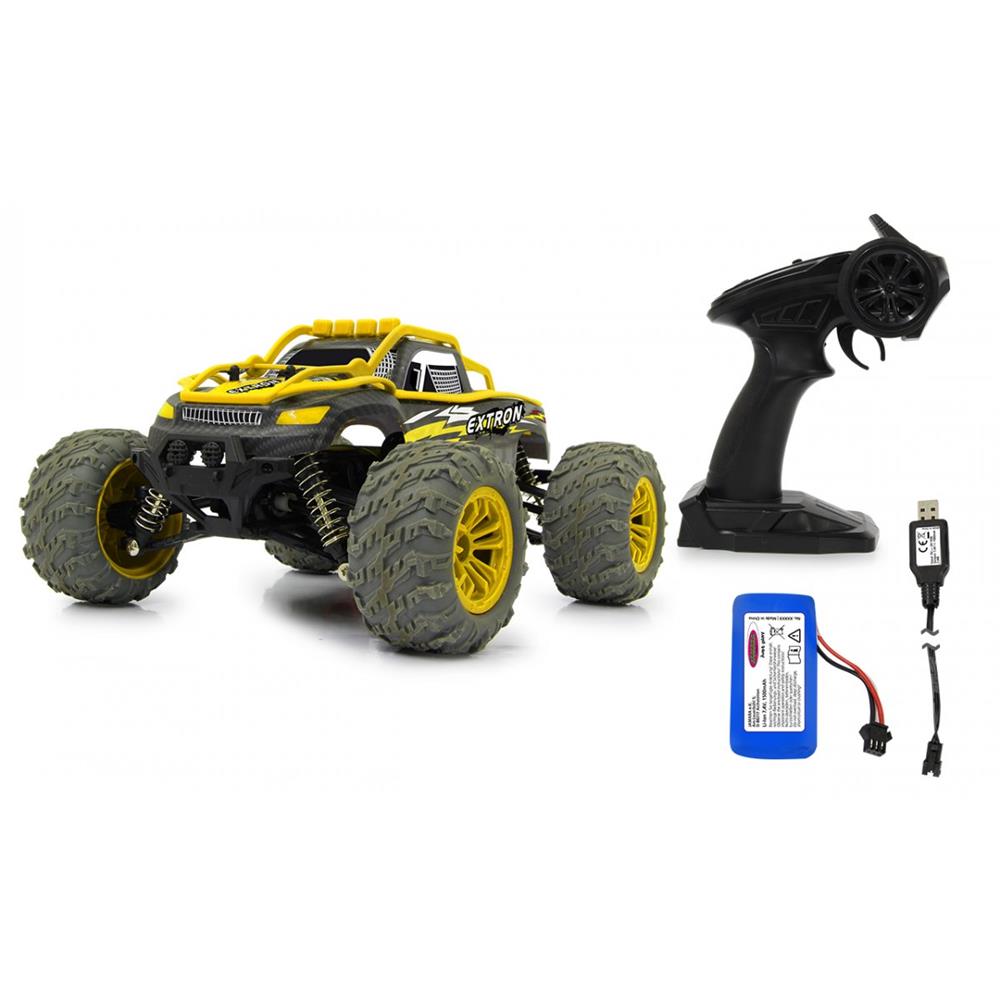 Jamara RC Offroad Truggy Extron 1:14 Gelb 2,4GHz funkferngesteuertes Fahrzeug mit Allrad