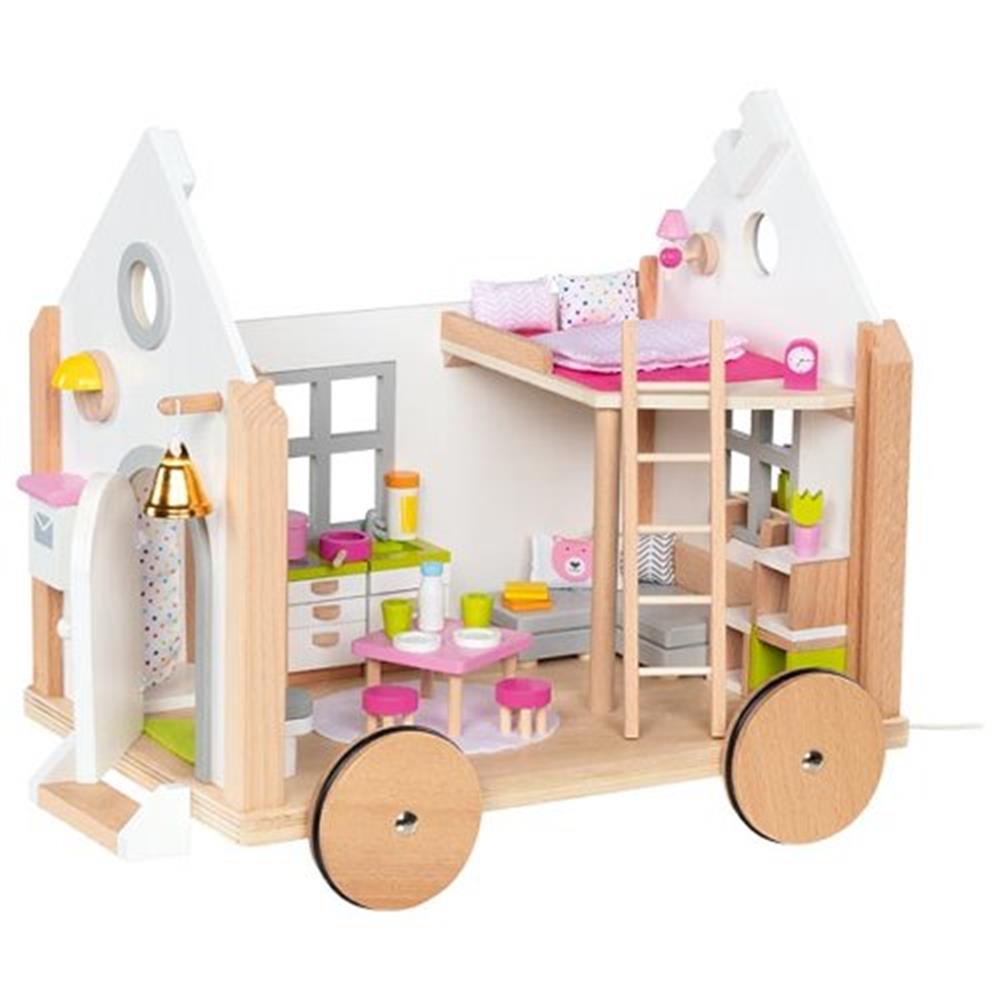 goki Puppenhaus Tiny House Hygge, Puppenstube aus Holz