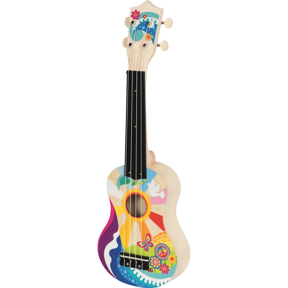 goki Ukulele Flower Power – Holzspielzeug, für Kinder ab 5 Jahren