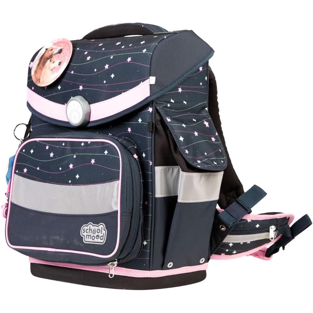 School-Mood Schulranzen Set Timeless Pro Ella (Pferd) 7-teilig