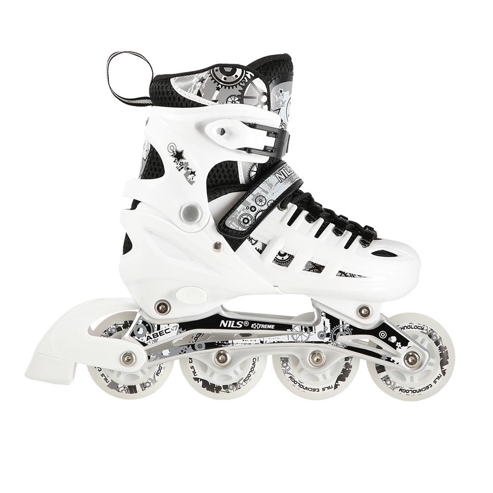 NILS EXTREME NH10905 4in1 LED Inliner Schlittschuhe Rollschuhe Gr. 39-42, Weiß, verstellbar