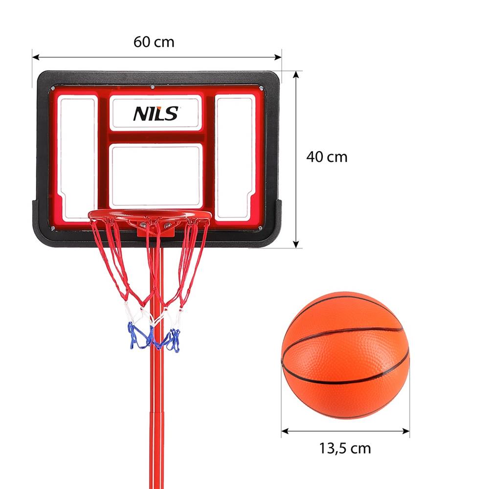 NILS Basketballkorb höhenverstellbar mit Ball für Kinder Garten Freizeit Outdoor