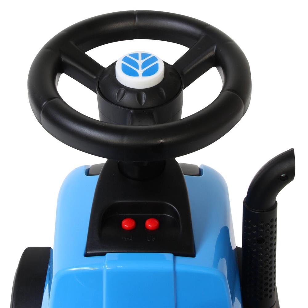 Jamara Rutscher New Holland T7 Traktor blau - Rutschfahrzeug, mit Anhänger