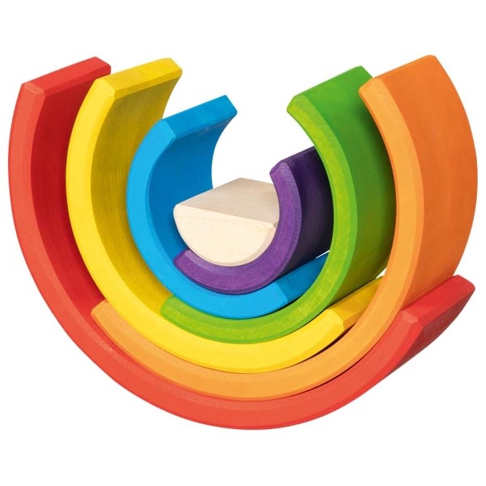 goki Holzbausteine - Kleiner Regenbogen, bunt lackiert