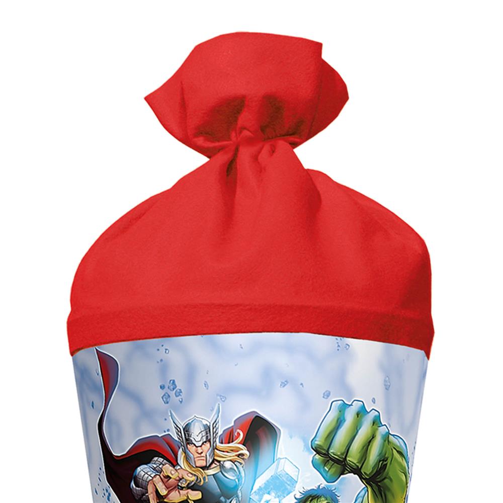 Roth Schultüte Marvel Avengers, 70cm, rund, Rot(h)-Spitze, Filzverschluss