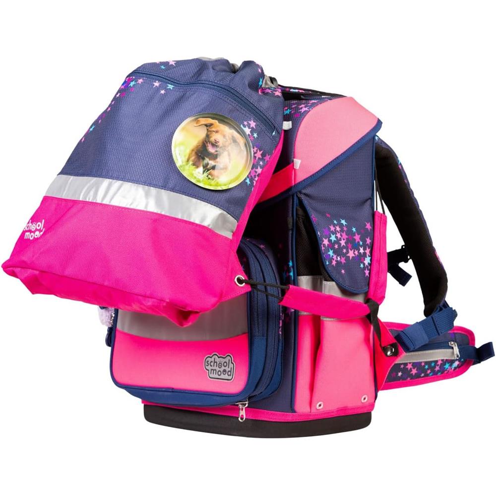 School-Mood Schulranzen Set Timeless Pro Leni (Hund) 7-teilig