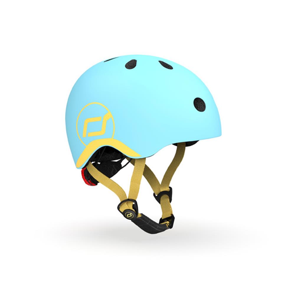 Scoot & Ride Kinderhelm Größe XXS-S (45-51 cm) blueberry - Schutzhelm mit LED-Licht