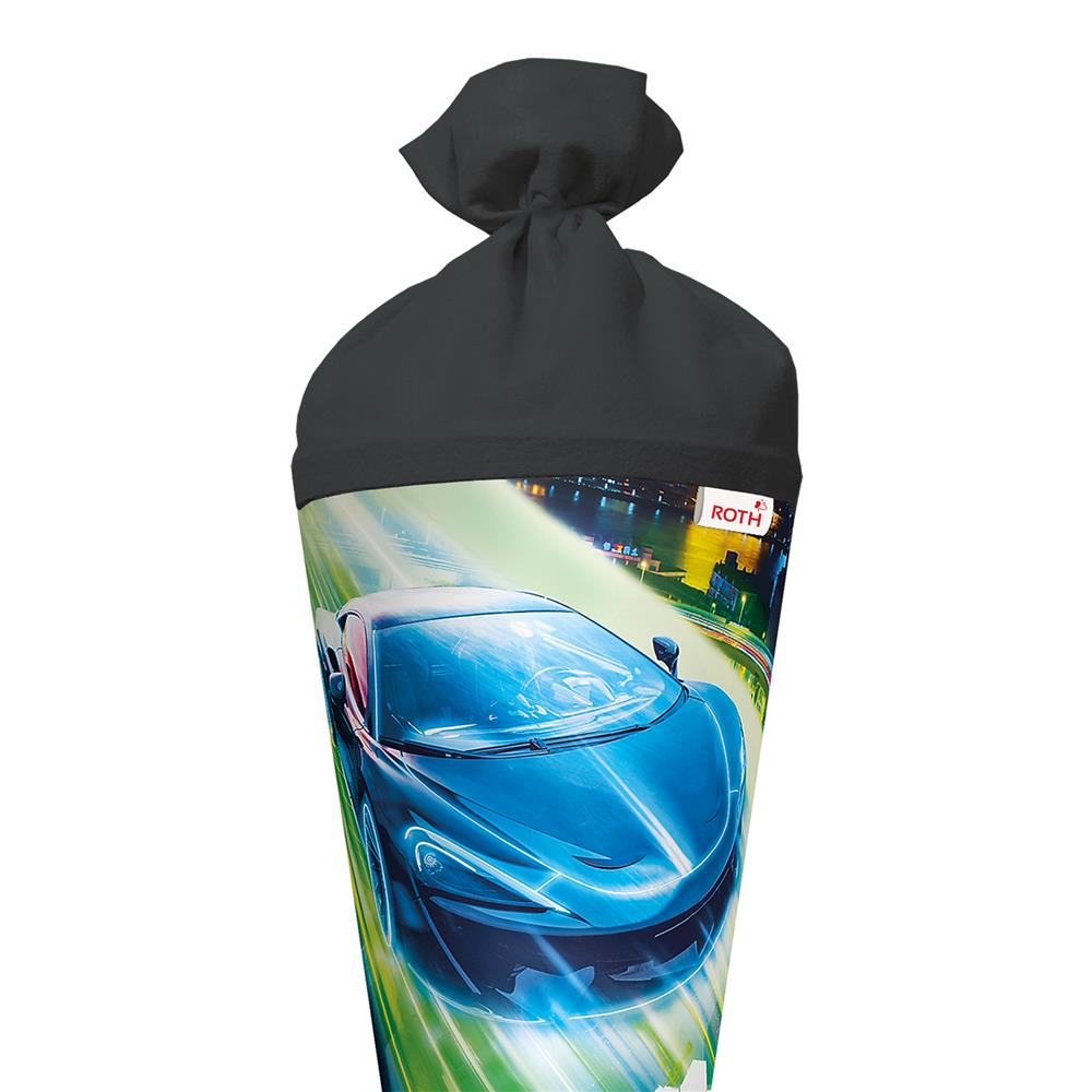 Roth Schultüte Racing, 70cm, rund, Rot(h)-Spitze, Filzverschluss