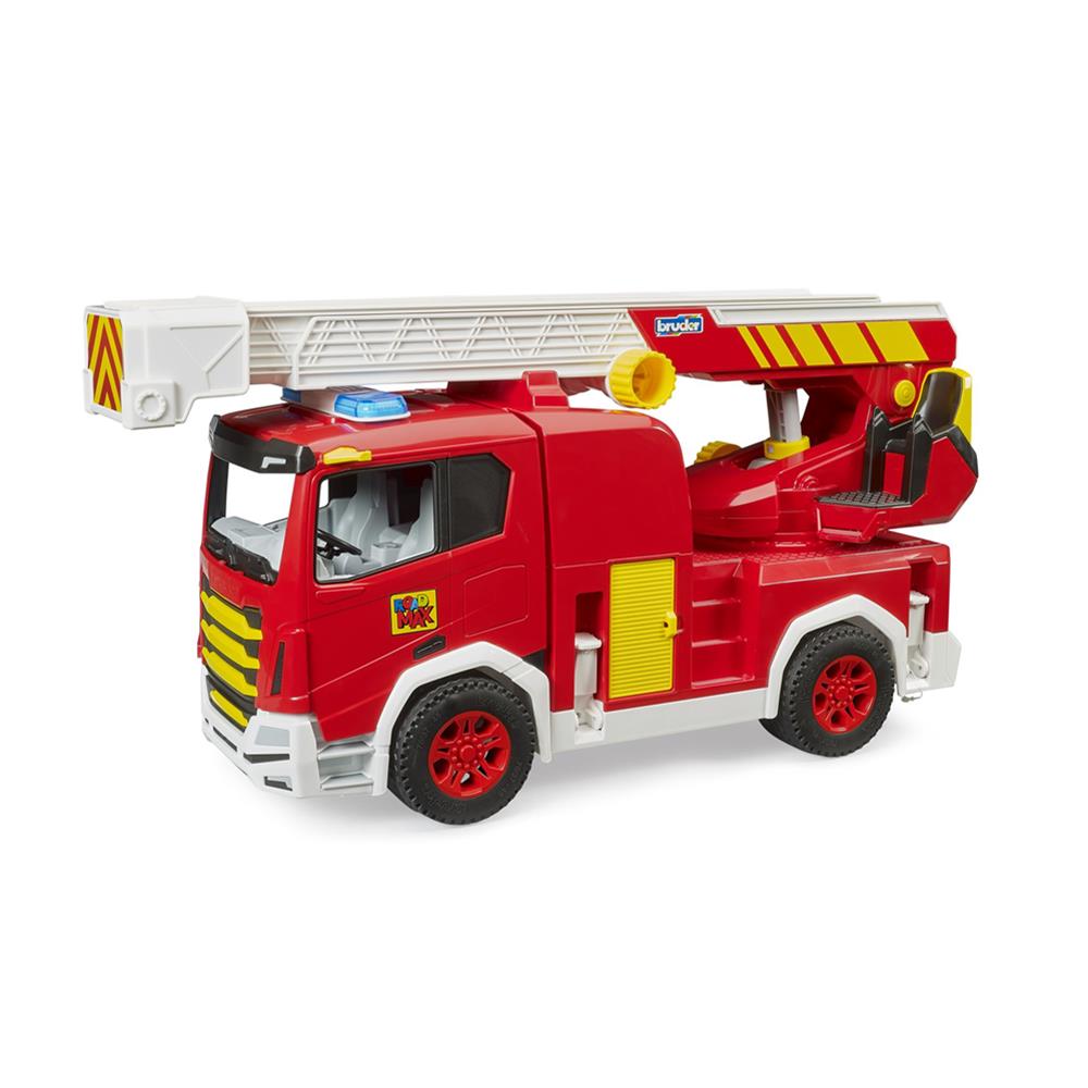 Bruder 03472 - ROADMAX Feuerwehr mit Drehleiter, Feuerwehrauto mit Leiter