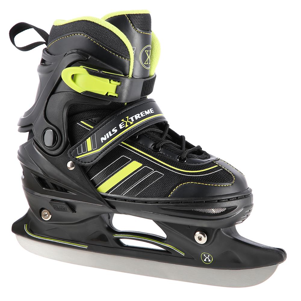NILS EXTREME NH18191 2in1 Inliner Schlittschuhe Kinder Gr. 34-38, Schwarz-Limettengrün, verstellbar