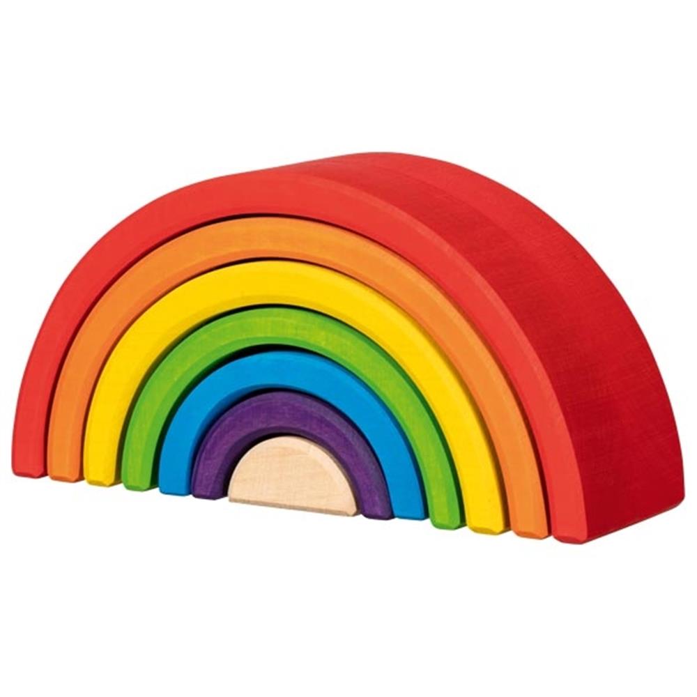 goki Holzbausteine - Kleiner Regenbogen, bunt lackiert