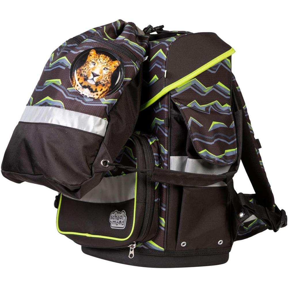 School-Mood Schulranzen Set Timeless Pro Finn (Raubkatze) 7-teilig