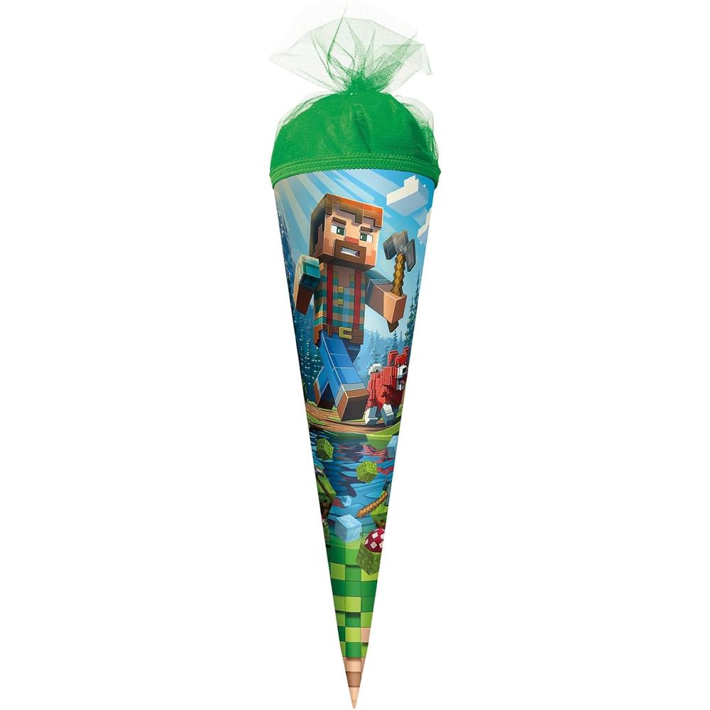 Roth Schultüte Block Game, 50cm, rund, Tüllverschluss