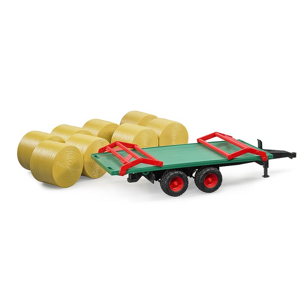 Bruder 02220 - Ballentransportanhänger mit 8 Rundballen