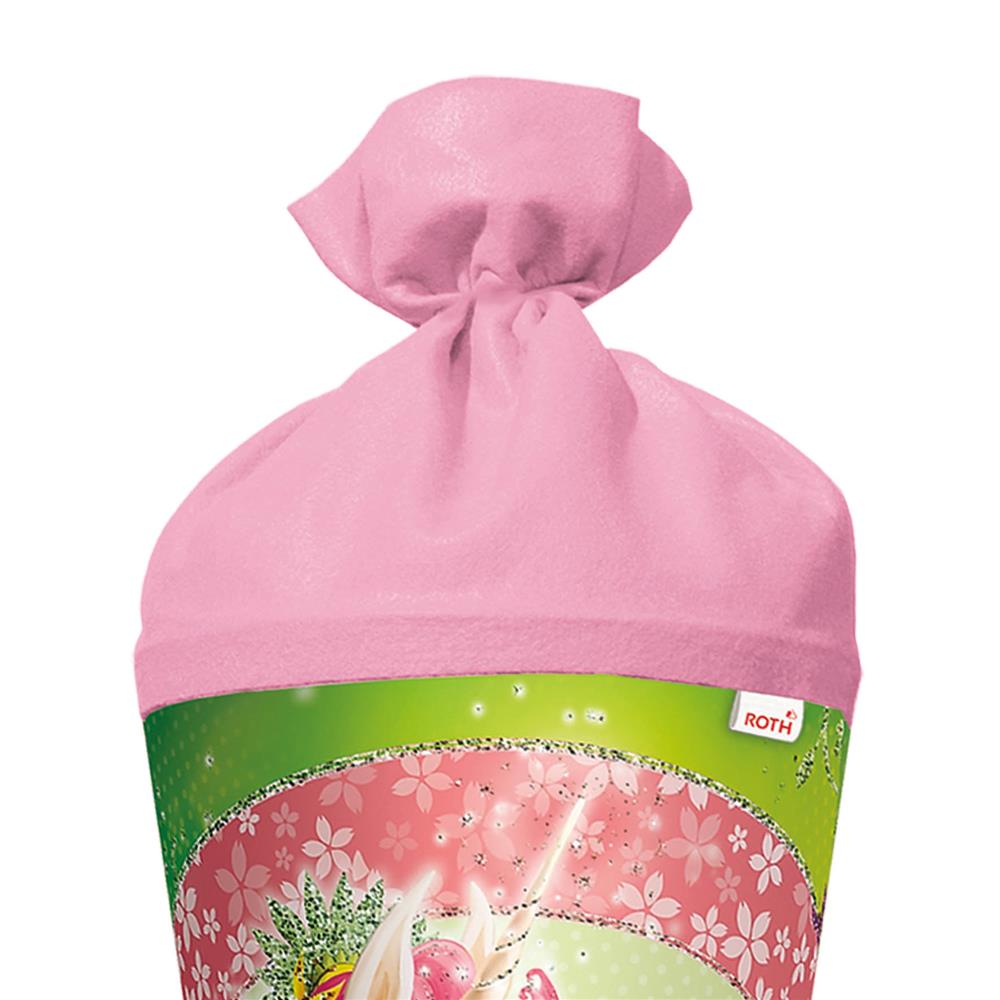 Roth Schultüte Einhornglück, 70cm, rund, Rot(h)-Spitze, Filzverschluss, Glitter
