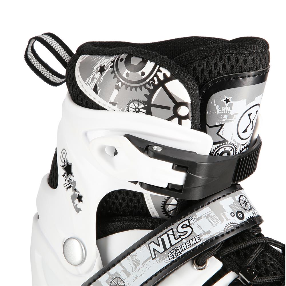 NILS EXTREME NH10905 4in1 LED Inliner Schlittschuhe Rollschuhe Gr. 31-34, Weiß, verstellbar