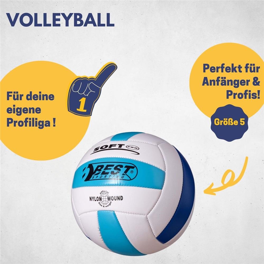 Best Sporting Volleyball Gr.5 weiß/blau Kunstleder Softball