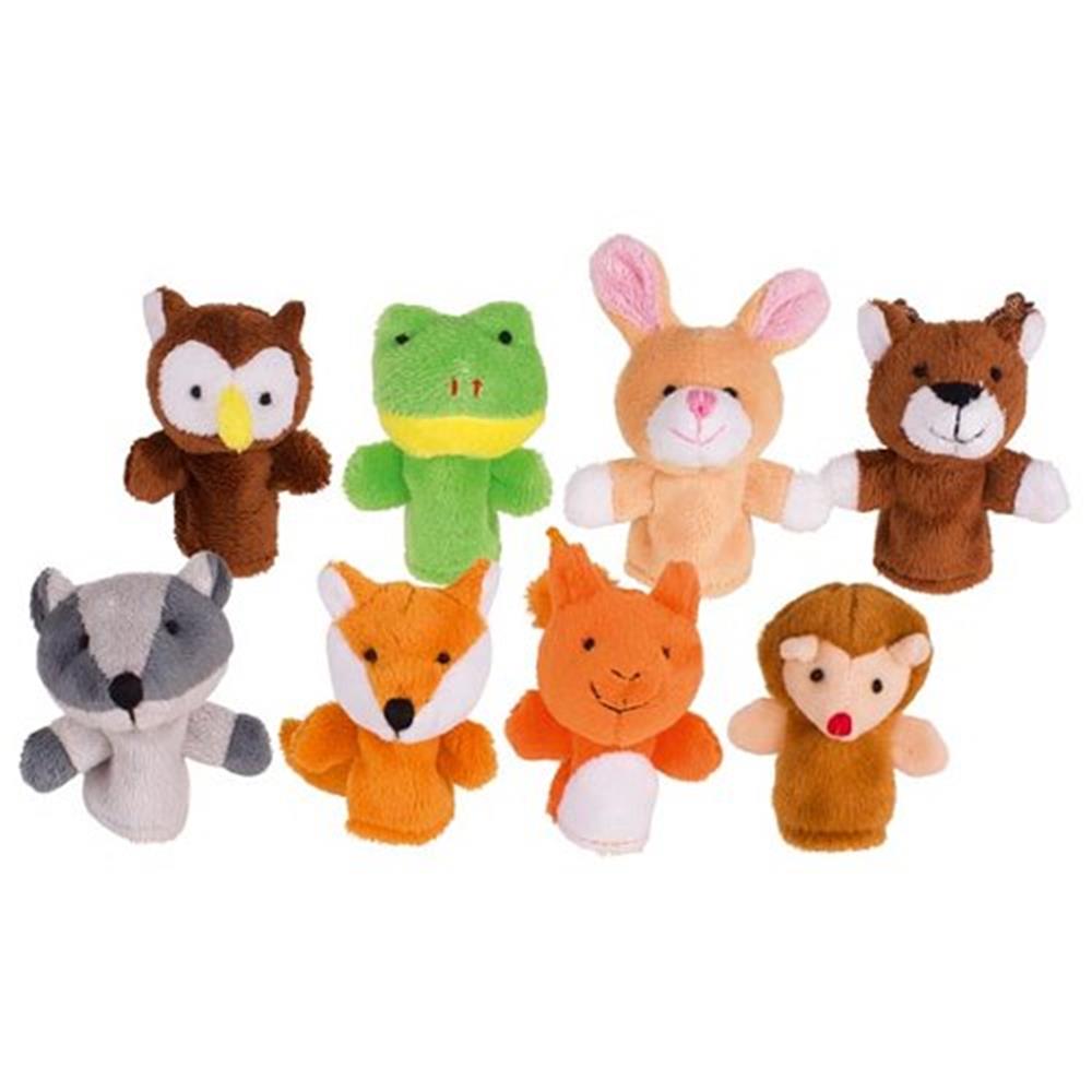 goki Fingerpuppenset Waldtiere, Set mit 8 Fingerpuppen