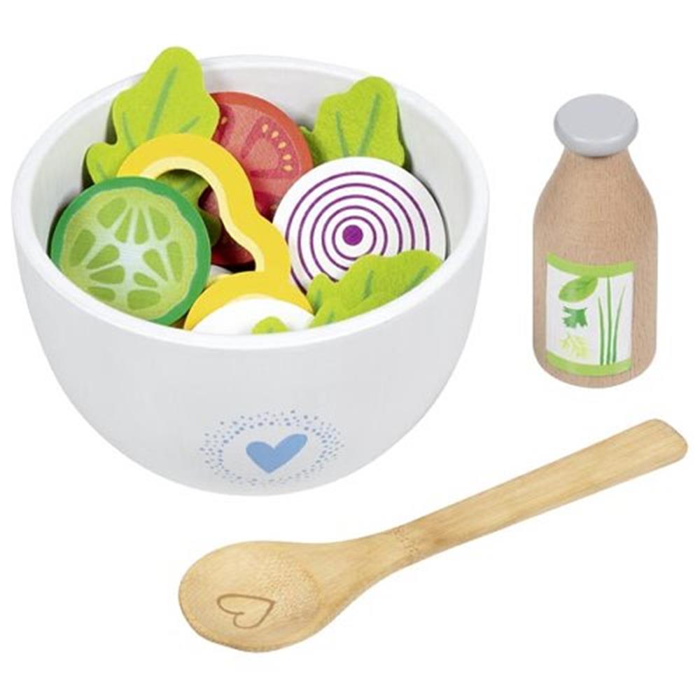 goki Salat Set Vitalbowl – Holz- und Filzspielzeug 24-teilig, für Kinder ab 3 Jahren
