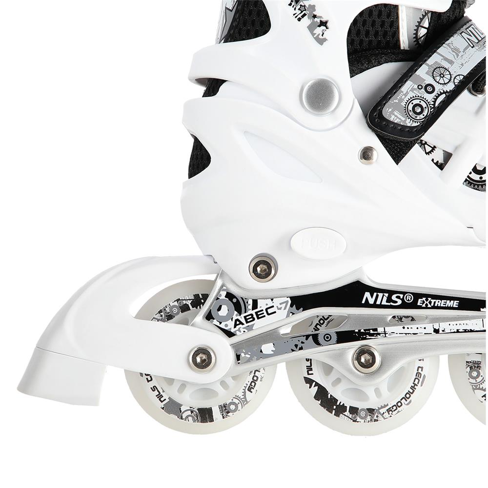 NILS EXTREME NH10905 4in1 LED Inliner Schlittschuhe Rollschuhe Gr. 35-38, Weiß, verstellbar