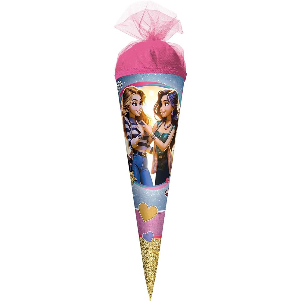 Roth Schultüte Best Friends Forever, 22cm, rund, Tüllverschluss