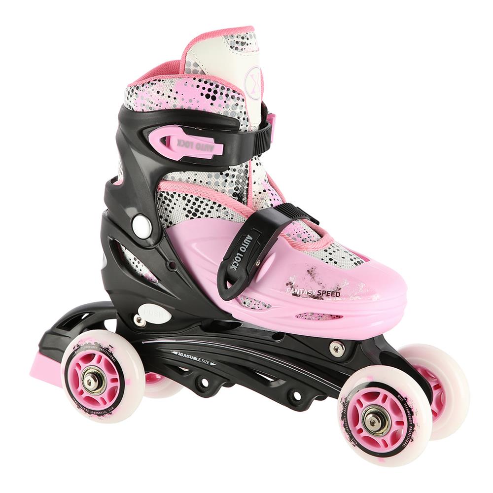 NILS EXTREME NH18331 4in1 Inliner Schlittschuhe Rollschuhe Gr. 35-38, Rosa, verstellbar