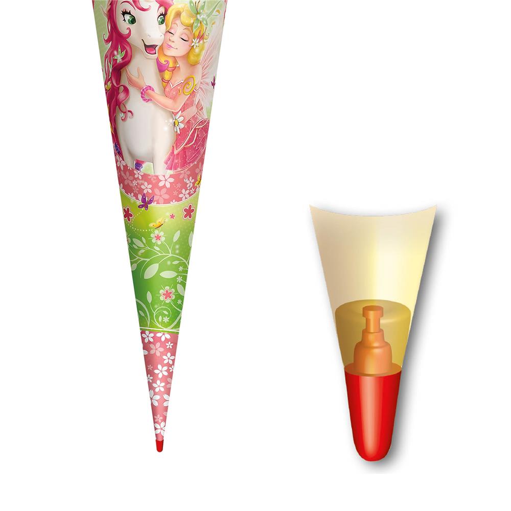 Roth Schultüte Einhornglück, 70cm, rund, Rot(h)-Spitze, Filzverschluss