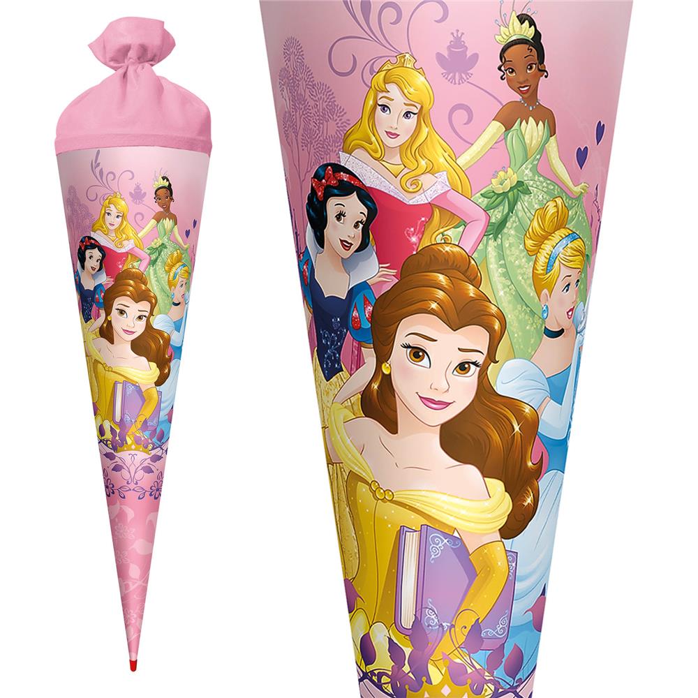 Roth Schultüte Disney Princess, 70cm, rund, Rot(h)-Spitze, Filzverschluss