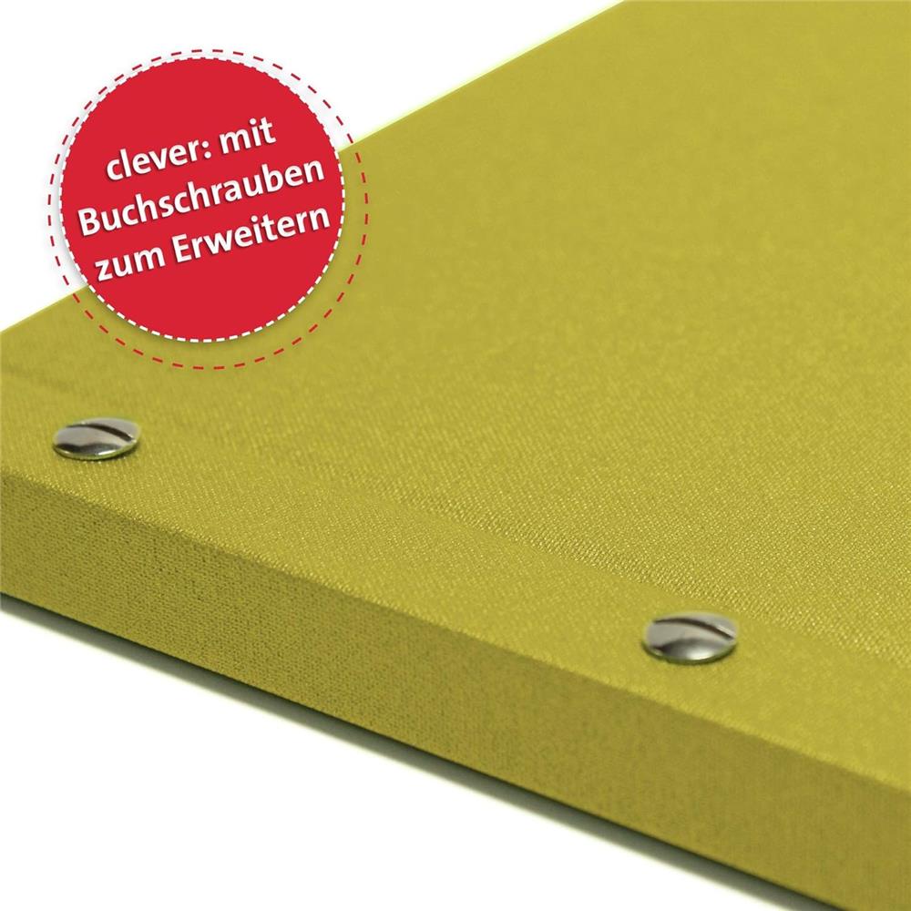 Roth Zeugnismappe Metallium Gold, mit 12 A4 Klarsichthüllen, im Buchleineinband