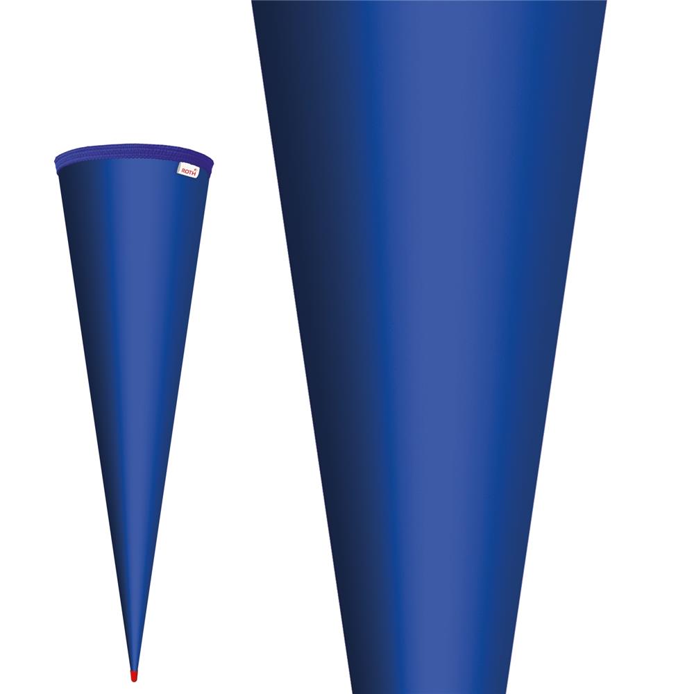 Roth Schultüte-Rohling/Basteltüte, ultramarinblau, 70cm, rund, Rot(h)-Spitze, ohne Verschluss