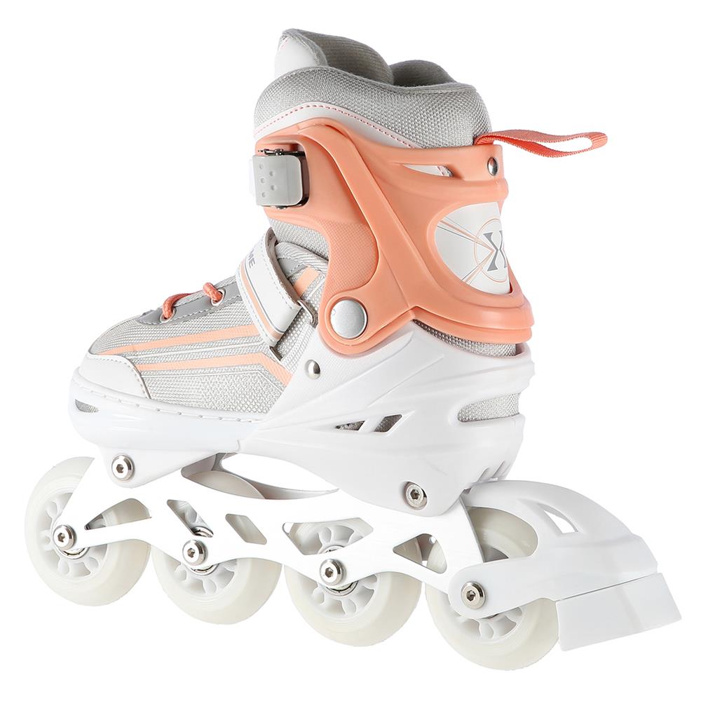 NILS EXTREME NH18190 2in1 Inliner Schlittschuhe Kinder Gr. 34-38, Weiß-Rosa, verstellbar