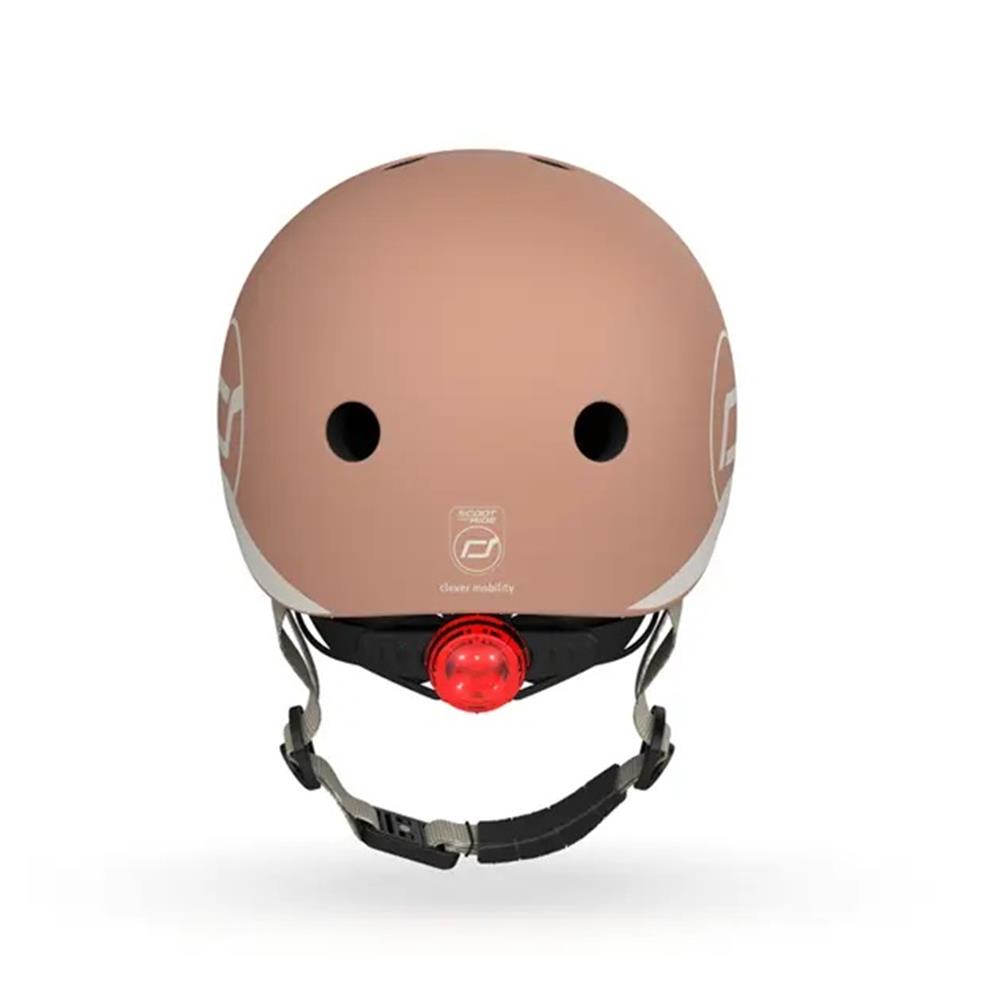 Scoot & Ride Kinderhelm Größe XXS-S (45-51 cm) mocha - Schutzhelm mit LED-Licht