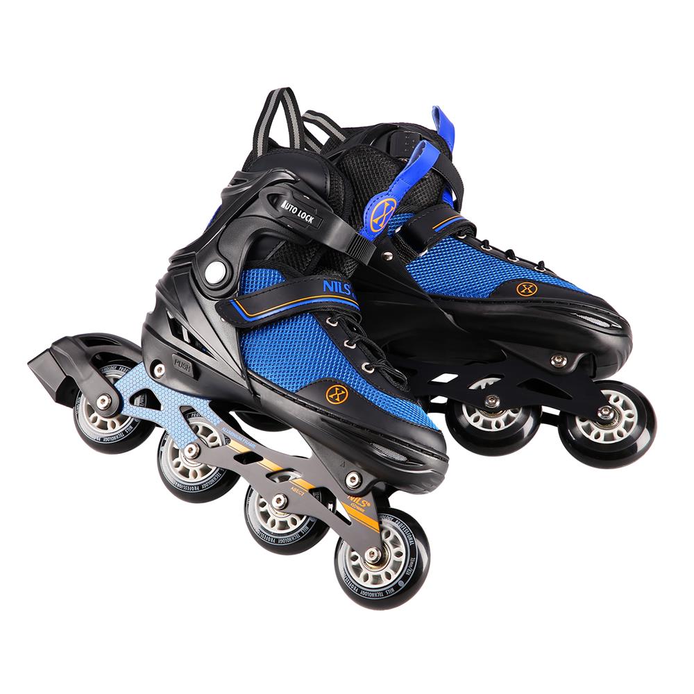 NILS EXTREME NH18188A 2in1 Inliner Schlittschuhe Kinder Gr. 34-38, Schwarz-Orange, verstellbar