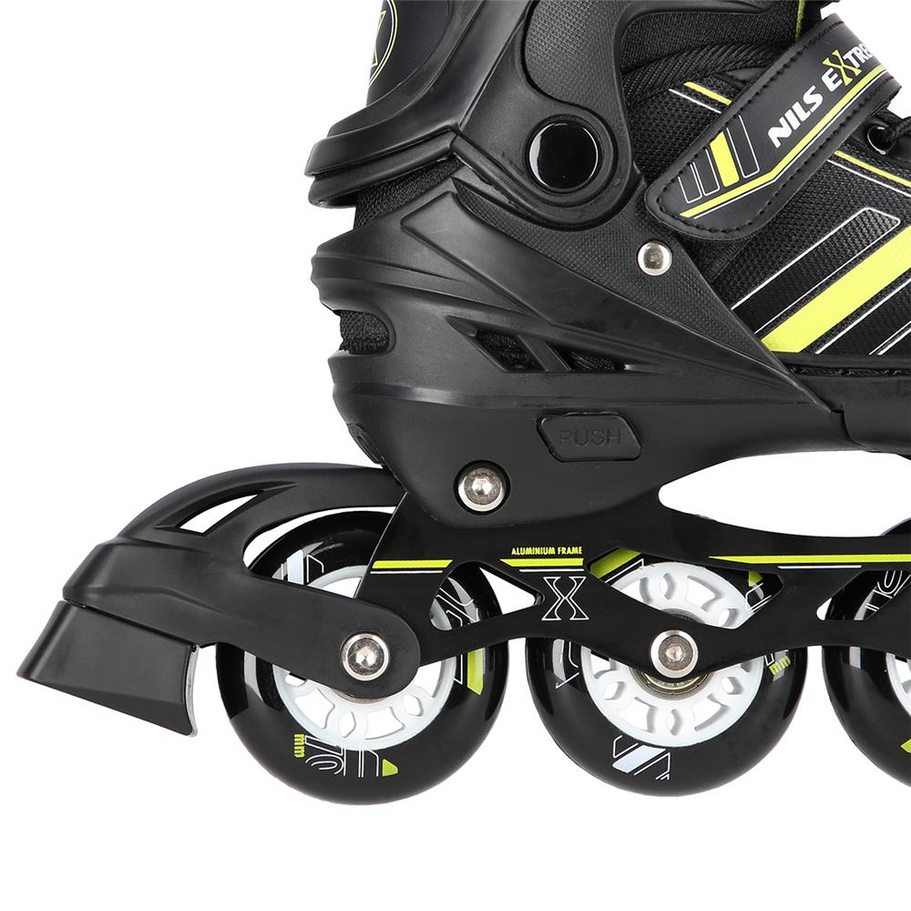 NILS EXTREME NH18191 2in1 Inliner Schlittschuhe Gr. 39-43, Schwarz-Limettengrün, erstellbar