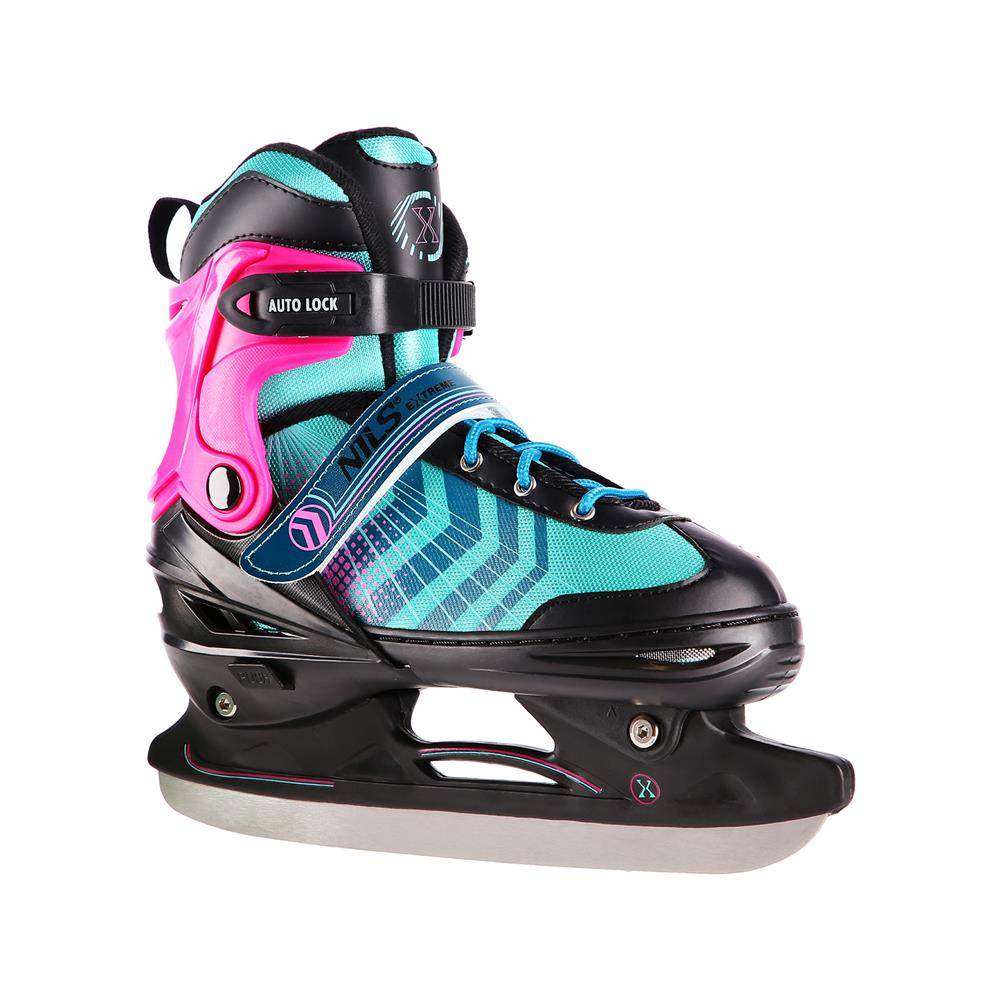 NILS EXTREME NH18192A 4in1 Inliner Schlittschuhe Rollschuhe Gr. 39-43, Schwarz-Violett, verstellbar