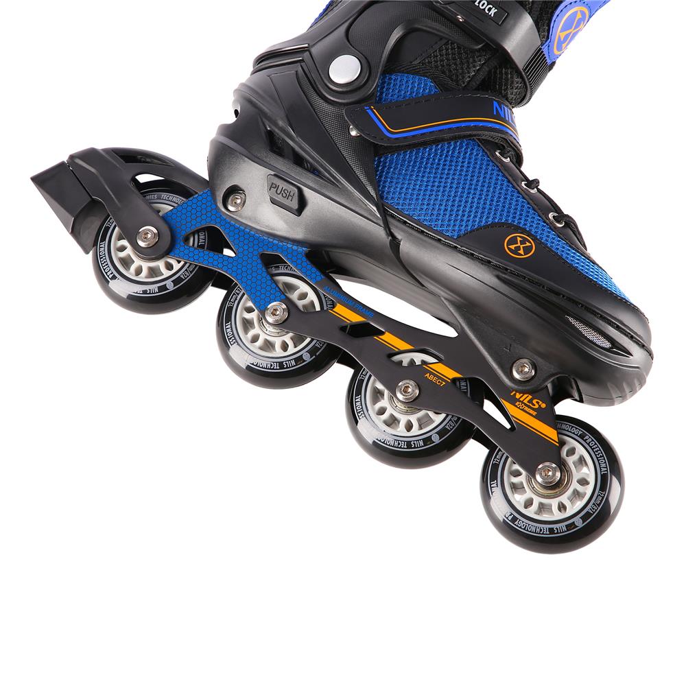 NILS EXTREME NH18188A 2in1 Inliner Schlittschuhe Kinder Gr. 29-33, Schwarz-Orange, verstellbar